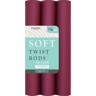 MAGIC COLLECTION - 3/16" 7" Soft Twist Rods 3PCs PLUM