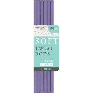 MAGIC COLLECTION - 1/4" 7" Soft Twist Rods 6PCs LAVENDER