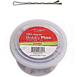 MAGIC COLLECTION - 100 Black Bobby Pins REGULAR
