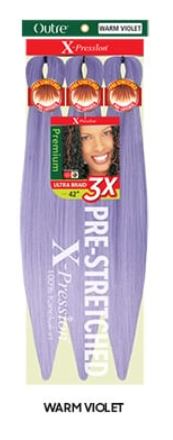 Buy warm-violet OUTRE - X-PRESSION PRE-STRETCHED BRAID 3X 52" (FINISHED: 26")