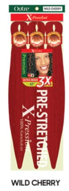Buy wild-cherry OUTRE - X-PRESSION PRE-STRETCHED BRAID 3X 52" (FINISHED: 26")