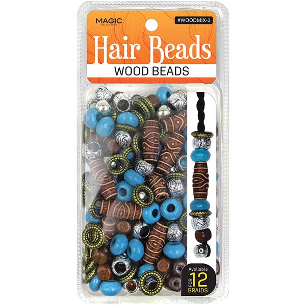 MAGIC COLLECTION - Hair Beads Wood Beads WOODMIX-3