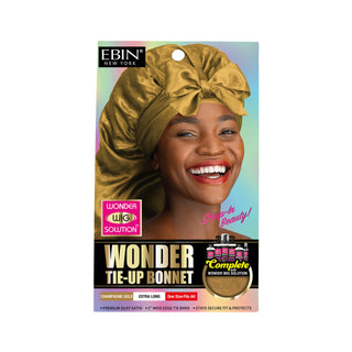 EBIN - WONDER WIG SOLUTION TIE UP BONNET EXTRA LONG CHAMPAGNE GOLD