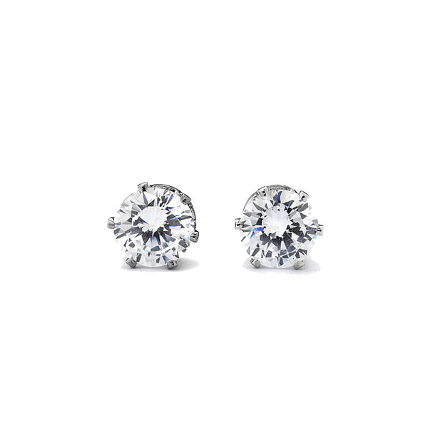 JOY JEWELRY - Silver Cubic Zirconia Stud Earrings (X07)