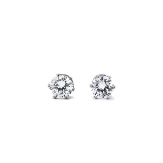 JOY JEWELRY - Silver Cubic Zirconia Stud Earrings (X01)