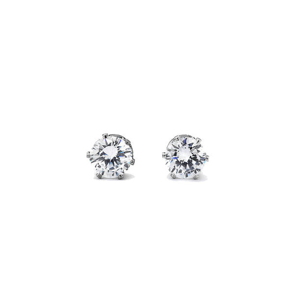 JOY JEWELRY - Silver Cubic Zirconia Stud Earrings (X01)