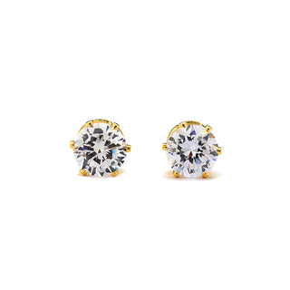 JOY JEWELRY - Gold Cubic Zirconia Stud Earrings (Y03)