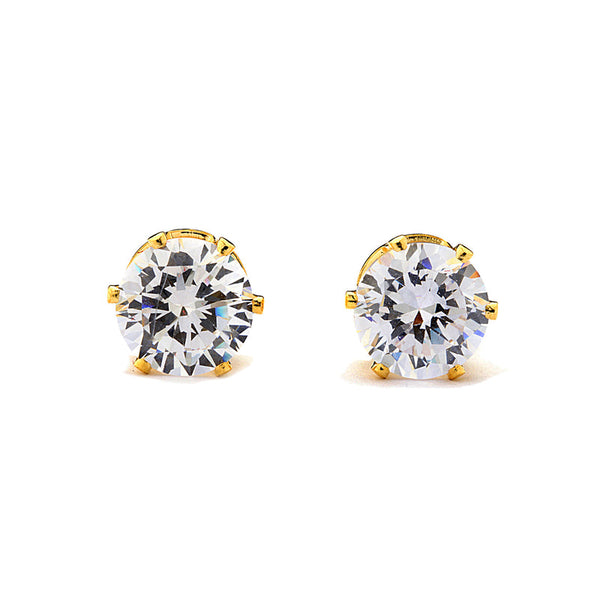 JOY JEWELRY - Gold Cubic Zirconia Stud Earrings (Y11)