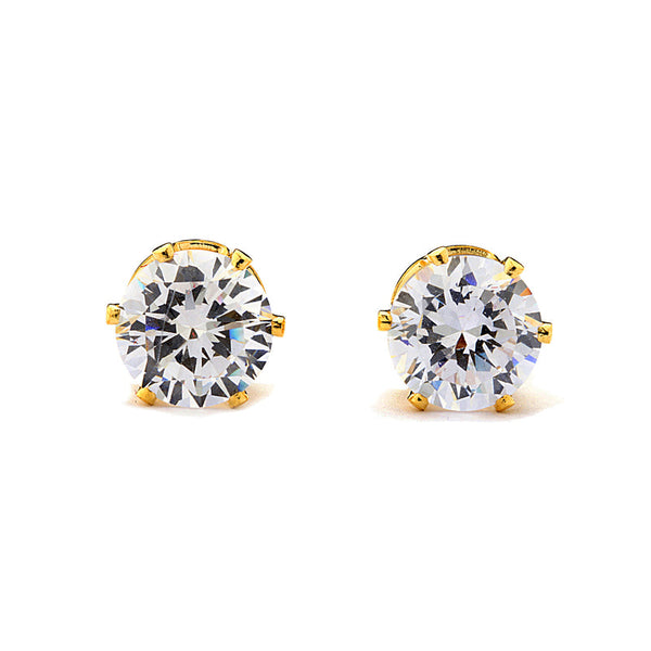 JOY JEWELRY - Gold Cubic Zirconia Stud Earrings (Y15)