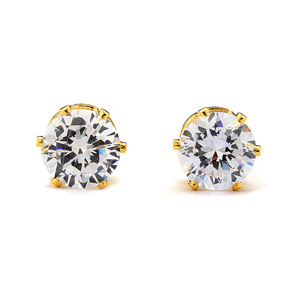 JOY JEWELRY - Gold Cubic Zirconia Stud Earrings (Y17)