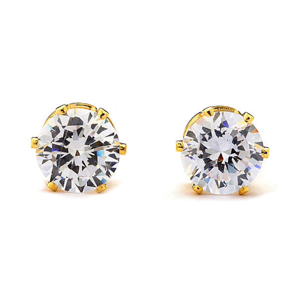 JOY JEWELRY - Gold Cubic Zirconia Stud Earrings (Y19)