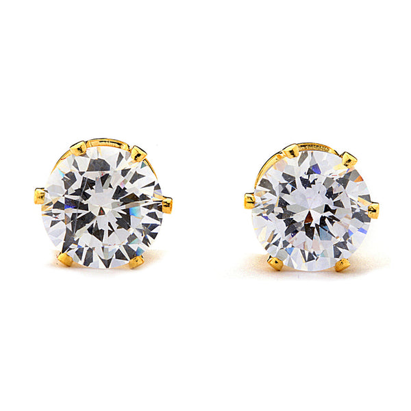 JOY JEWELRY - Gold Cubic Zirconia Stud Earrings (Y21)