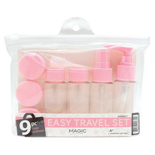 MAGIC COLLECTION - Easy Travel Set 9PCs Empty Bottle PINK