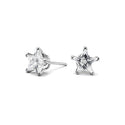 JOY JEWELRY - Silver Cubic Zirconia Star Earrings (Z01)