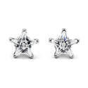 JOY JEWELRY - Silver Cubic Zirconia Star Earrings (Z03)