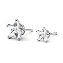 JOY JEWELRY - Silver Cubic Zirconia Star Earrings (Z01)