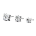 JOY JEWELRY - Silver Cubic Zirconia Square Earrings (Z07)