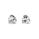 JOY JEWELRY - Silver Cubic Zirconia Heart Earrings (Z17)