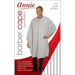 ANNIE - Barber Cape Silver Stripe Pattern