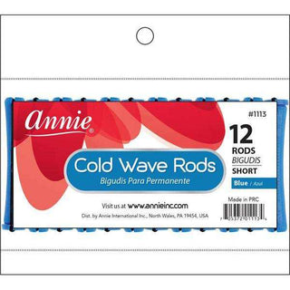 ANNIE - Professional Cold Wave Rods 12PCs SHORT BLUE