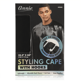ANNIE - Cutting Cape with Stretchable Hook Black