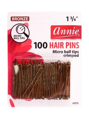 ANNIE - Hair Pins 100PCs Micro Ball Tips Crimped BRONZE #3113