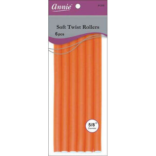 ANNIE - Professional Soft Twist Rollers 5/8" 6 PCs ORANGE