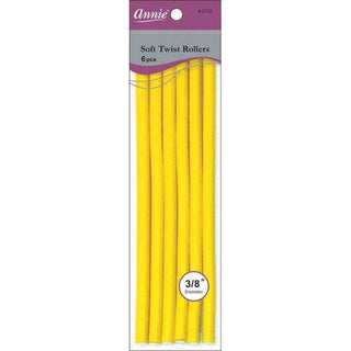 ANNIE - Professional Soft Twist Rollers 3/8" 6 PCs YELLOW