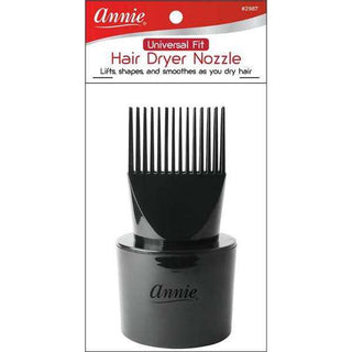 ANNIE - Universal Fit Hair Dryer Nozzle BLACK #2987