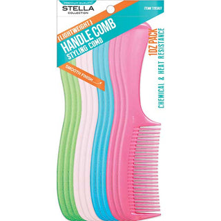 STELLA COLLECTION - Comb-Handle Comb (Bulk) PASTEL ASSORTED