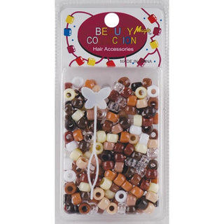 MAGIC COLLECTION - Small Round Hair Bead Brown Assorted