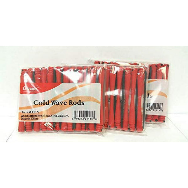 ANNIE - Professional Cold Wave Rods 12PCs SHORT RED #1115