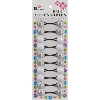 BLOSSOM - Hair Accessories Hair Knockers 10PCs Crystal/White #PPP01-02A