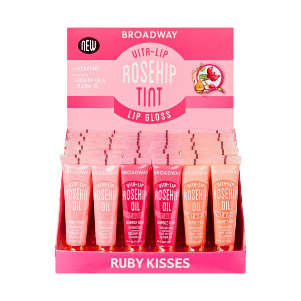 KISS - BROADWAY TINTED LIP GLOSS ROSEHIP - BUBBLE GUM