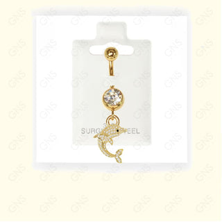 GNS - Gold Dangle Belly Ring BL014G