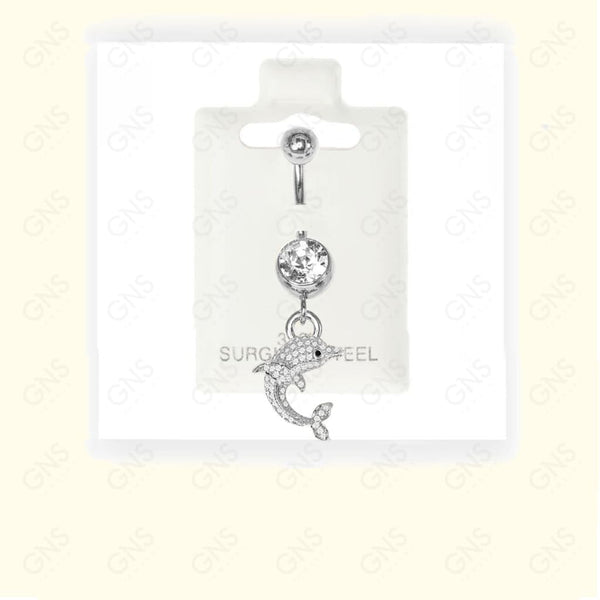 GNS - Silver Dangle Belly Ring BL014S