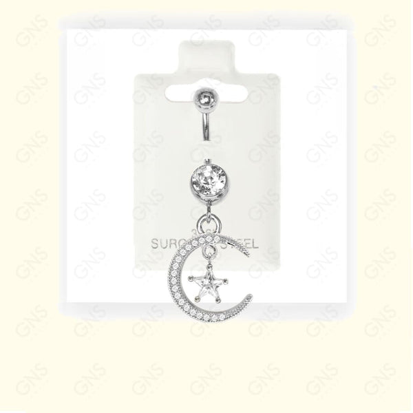 GNS - Silver Dangle Belly Ring BL069S