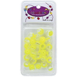 BEAUTY COLLECTION - Regular Round Bead 14mm 2 Tone NEON YELLOW #TON2NYEL