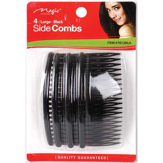 MAGIC COLLECTION - SIDE COMBS 4 LARGE BLACK