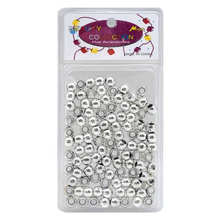 BEAUTY COLLECTION - Large Round Hair Bead 200PCs SILVER