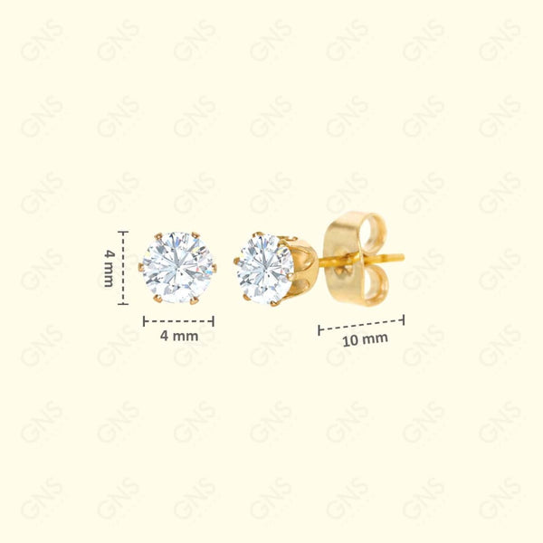 GNS - Gold Small Round Stud Earrings (CUR04G)