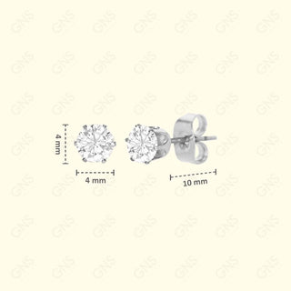 GNS - Silver Small Round Stud Earrings (CUR04S)