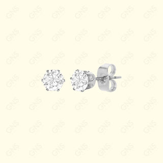 GNS - Silver Small Round Stud Earrings (CUR04S)