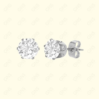 GNS - Silver X-LARGE Round Stud Earrings (CUR07S)