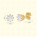GNS - Gold Cubic Zirconia Round Plain Stud Earring CURD06G