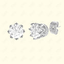 GNS - Silver Cubic Zirconia Round Plain Stud Earring CURD08S