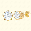 GNS - Gold Cubic Zirconia Round Plain Stud Earring CURD09G