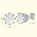 GNS - Silver Cubic Zirconia Round Plain Stud Earring CURD09S