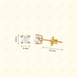 GNS - Gold X-Small Round Stud Earrings (CURS03G)