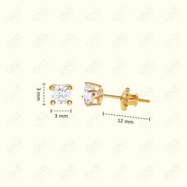 GNS - Gold X-Small Round Stud Earrings (CURS03G)